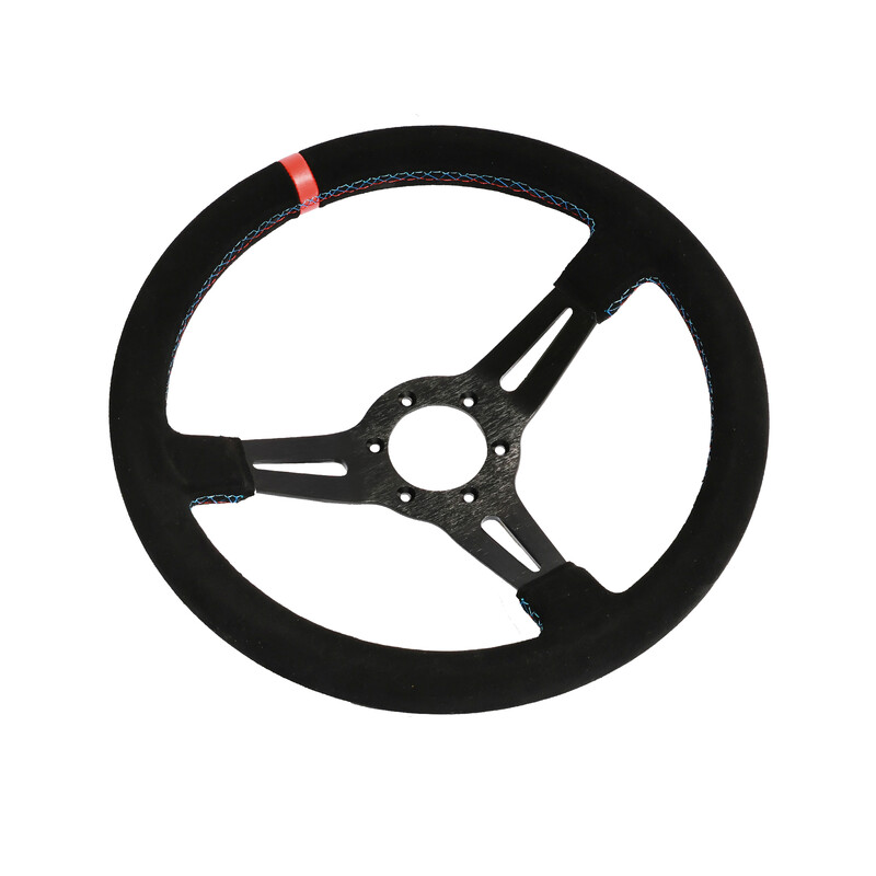DriftShop Steering Wheel (70 mm Dish), "M Power" Edition, Black Suede